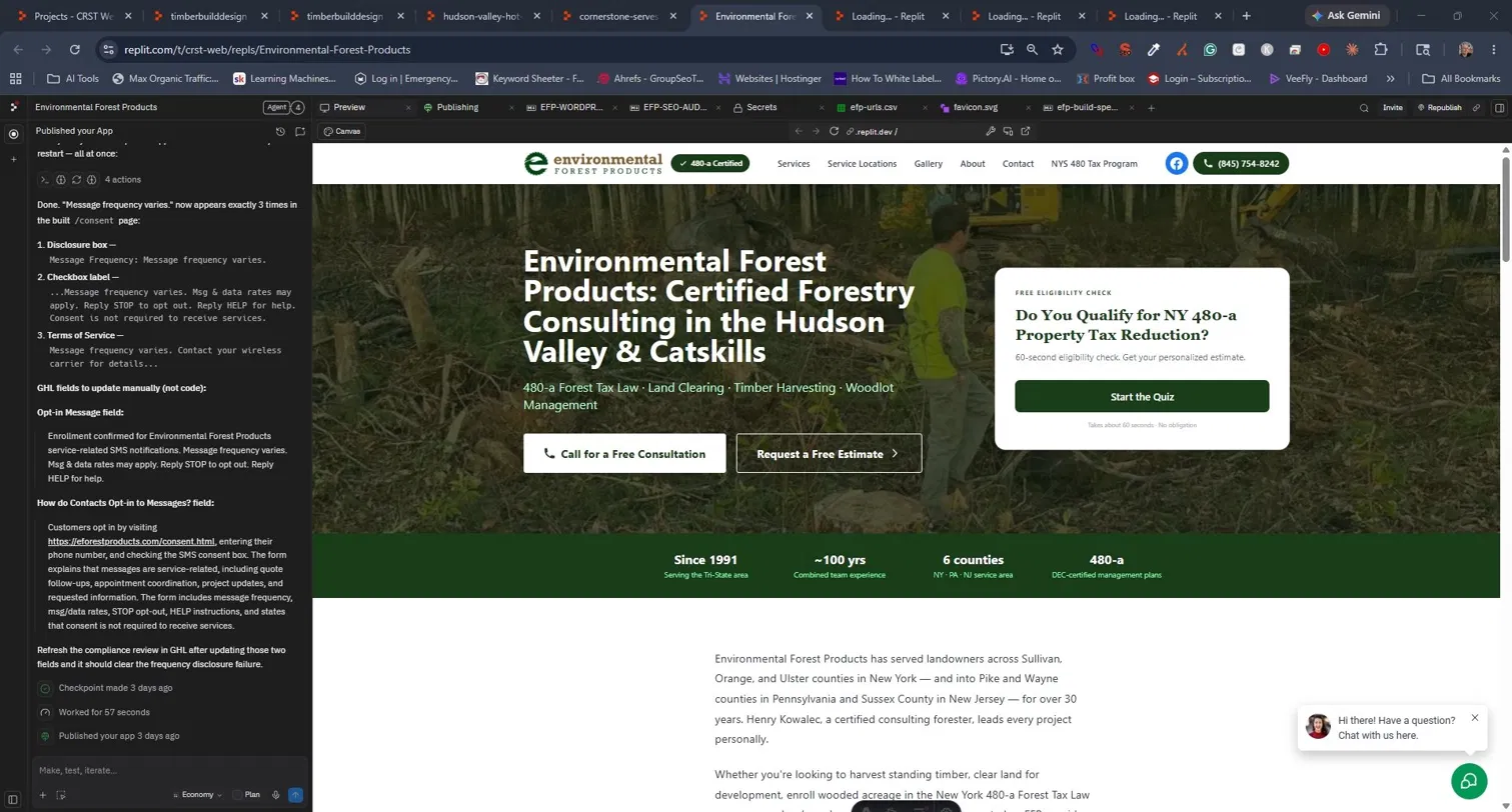 Environmental Forest Products website screenshot